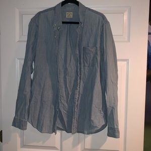 J. CREW Regular Fit Chambray Single Pocket Casual Button Down Shirt